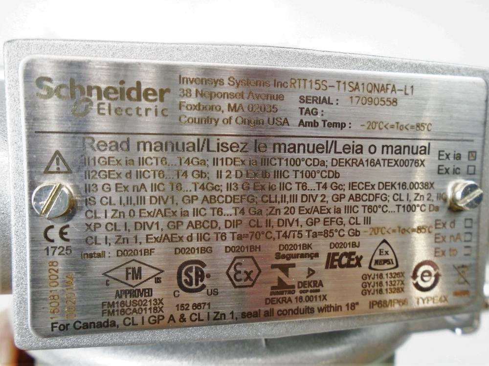 Foxboro Schneider Electric Optical Temperature Transmitter RTT15S-T1SA1QNAFA-L1